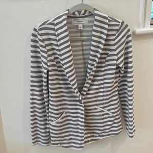 Caslon Gray and White Striped Blazer Size Small